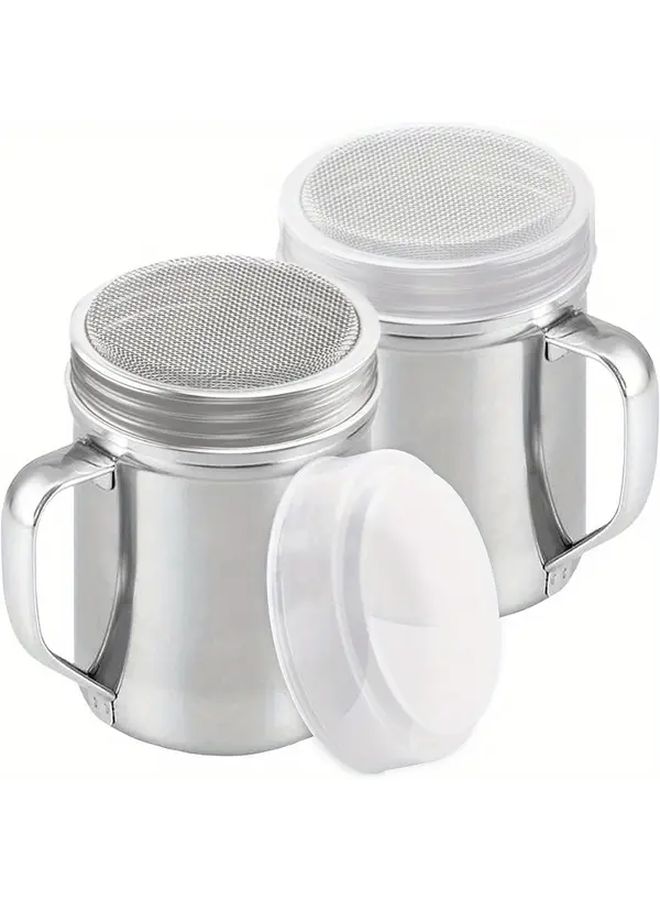 1pc Stainless Steel Sugar Spice Shaker With Handle Fine Mesh Powder Dispenser - Image 1