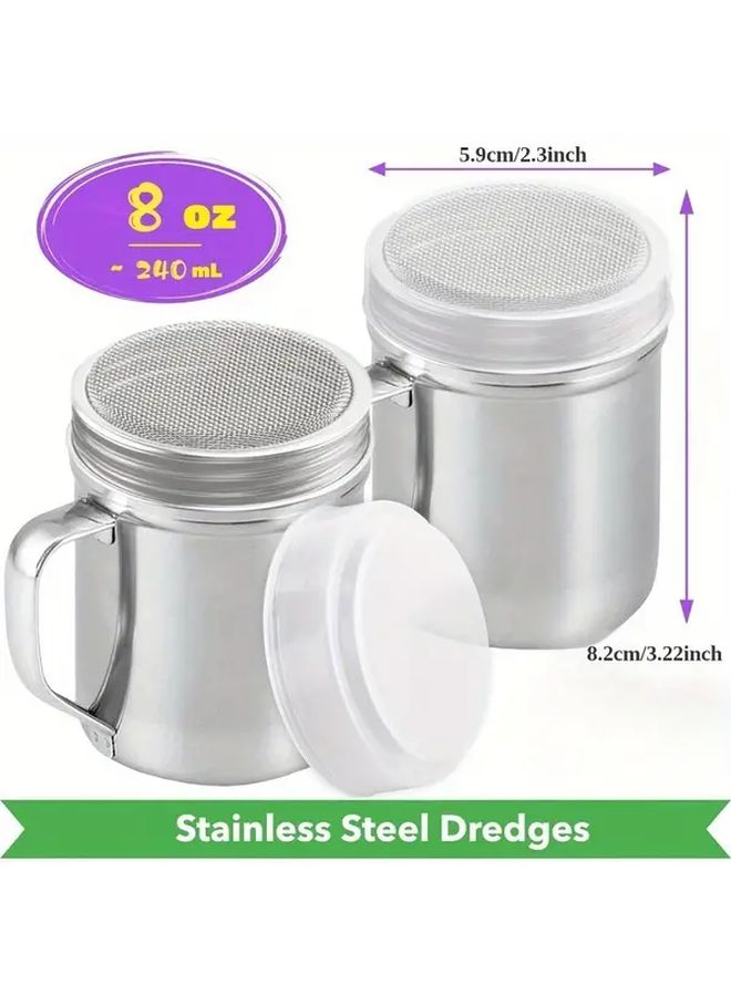 1pc Stainless Steel Sugar Spice Shaker With Handle Fine Mesh Powder Dispenser - Image 2