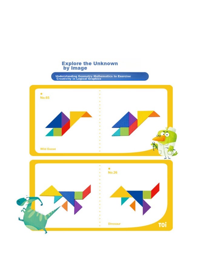 Toi Advanced Tangram For Math Logic, Educational Toy For 3-4 Year Old Children, Logical Thinking Training, Birthday Gift For Boys And Girls, Magnetic Tangram - Image 3