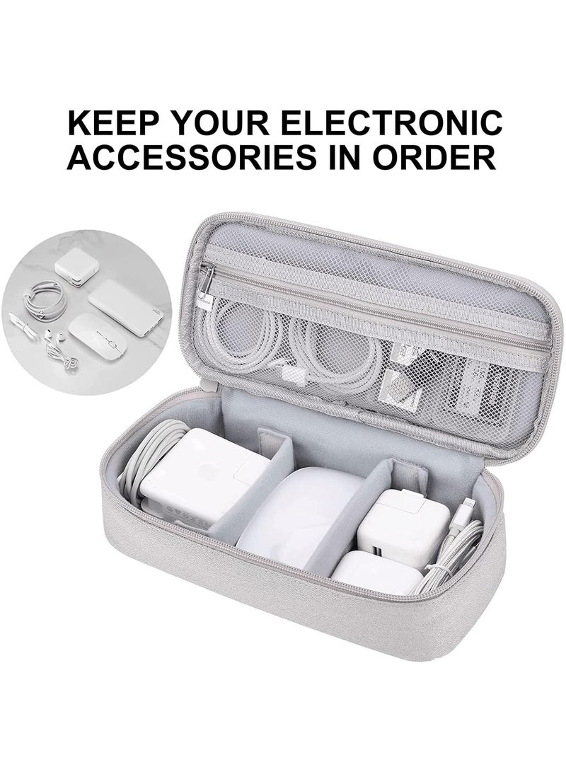 حقيبة تنظيم ملحقات إلكترونية محمولة، حقيبة تخزين لأجهزة السفر، منظم كابلات، تناسب الشواحن وكابلات USB وبطاقات الذاكرة SD وسماعات الأذن ومحركات الأقراص الصلبة والفلاش وبنوك الطاقة، الحجم M. - Image 5