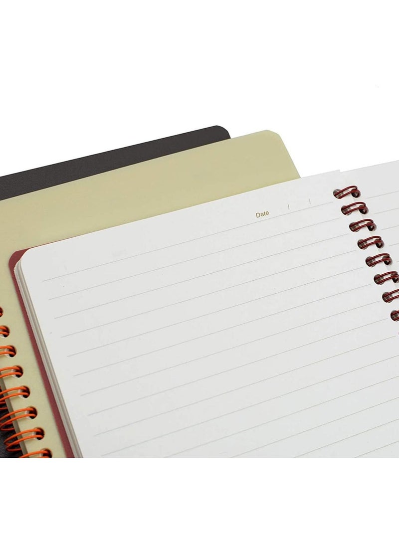 كاست ويف دفتر ملاحظات بتجليد وسلك لولبي حجم A5 ـ 80 ورقة مسطرة، غلاف بلاستيكي مقاوم للماء، مجموعة من 4 قطع بألوان متنوعة - Image 4