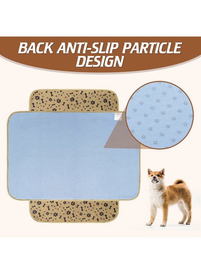 BINGPET Waterproof Dog Food Mat Non-Slip - 2 Pack Dog Bowl Mat Absorbent Pet Feeding Mats Washable Pee Pads for Puppies Cats, Bone & Paw Pattern 35.4" X 23.6" - Image 5