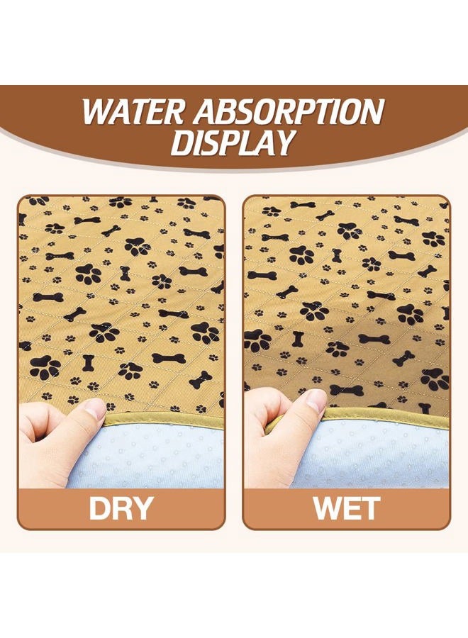 BINGPET Waterproof Dog Food Mat Non-Slip - 2 Pack Dog Bowl Mat Absorbent Pet Feeding Mats Washable Pee Pads for Puppies Cats, Bone & Paw Pattern 35.4" X 23.6" - Image 4