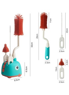 Oasisgalore 4-in-1 Silicone Baby Bottle Cleaning Brush Set with Storage and Draining Base (Green)  - Image 2