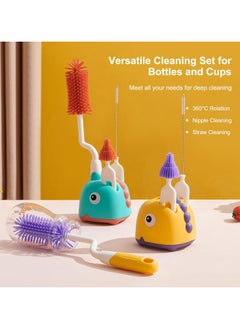 Oasisgalore 4-in-1 Silicone Baby Bottle Cleaning Brush Set with Storage and Draining Base (Green)  - Image 3