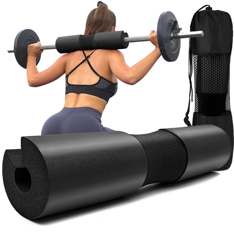 LAVVON Squat Pad - Foam Barbell Pad for Squats Cushion, Lunges & Bar Padding for Hip Thrusts - Standard Weight Bar Pad - Provides Cushion to Neck and Shoulders While Training (Black) - Image 1