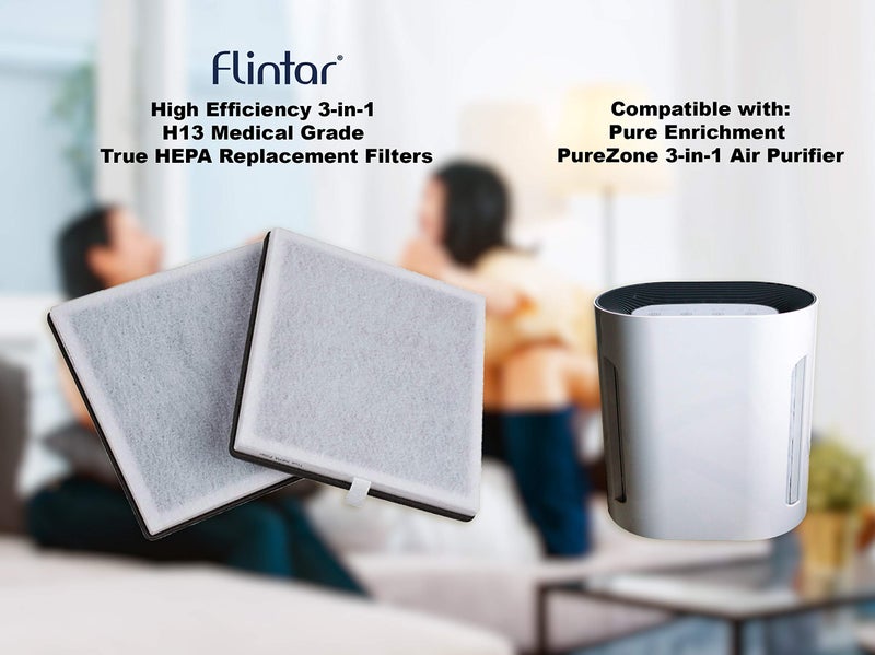Flintar Replacement Filter, Compatible with Pure Enrichment PureZone Air Purifier PEAIRPLG, High Efficiency H13 grade 3-in-1 Filter, Part number PEAIRFIL, 2-Pack - Image 3