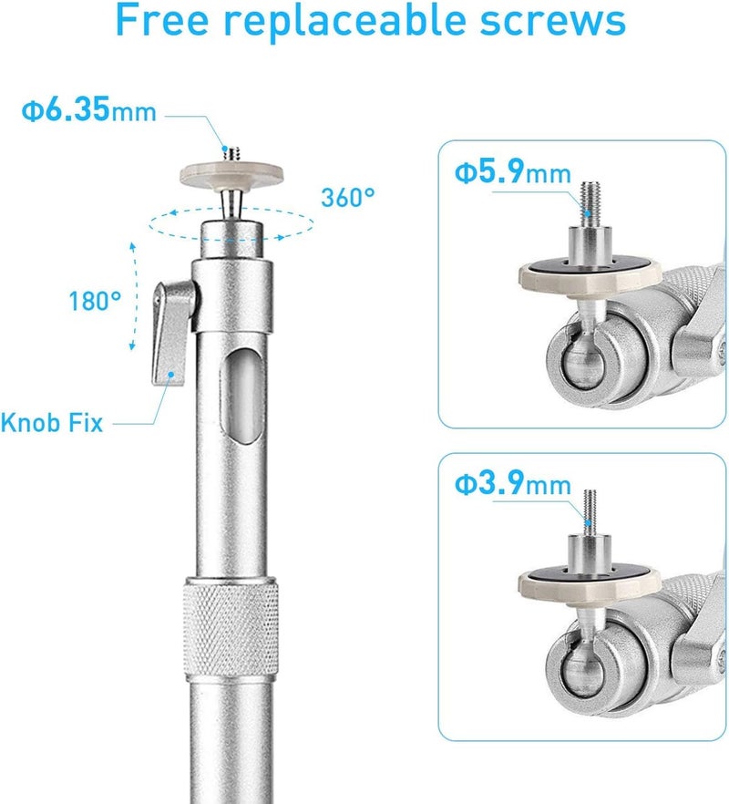 NIERBO Universal Projector Wall Ceiling Mount Hanger 360°Rotatable Head with Extendable Length 11.8 Inch to 19.7 Inch / 11 lbs Load Mounting Bracket - Image 4