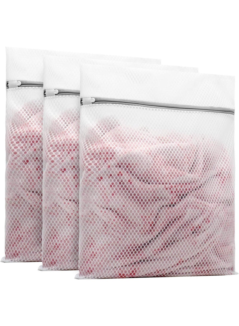 3Pcs Durable Honeycomb Mesh Laundry Bags for Delicates 16 x 20 Inches (3 Large) | (3 Large) - Image 1