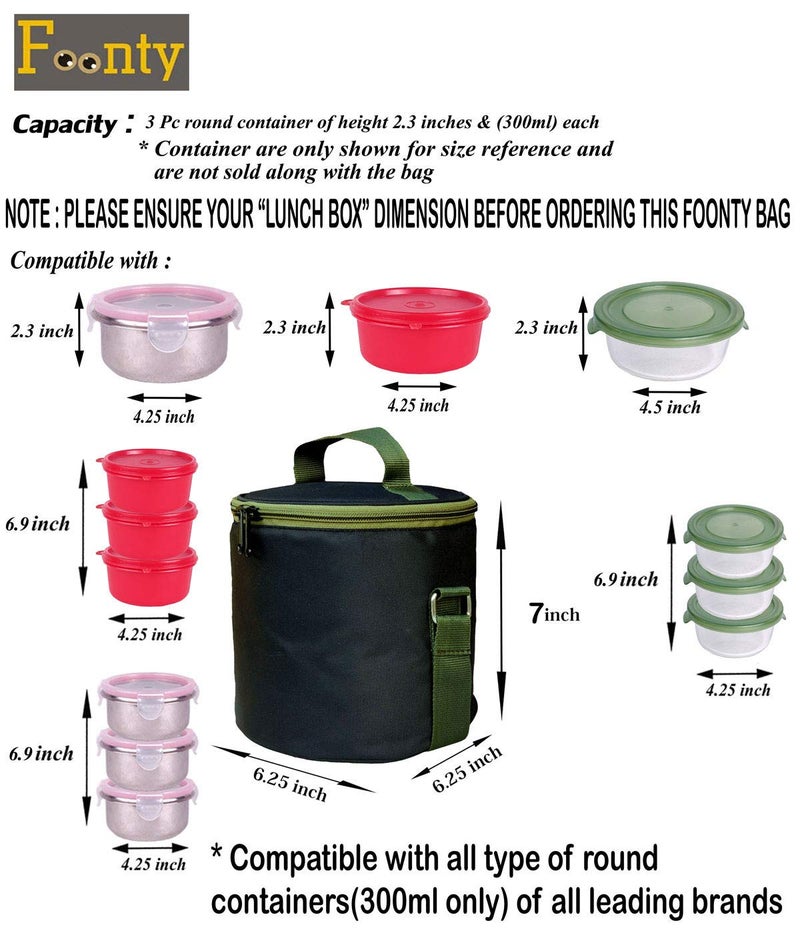 FOONTY Polyurethane Office Use Women Waterproof Lunch Bag/Tiffin Bag(Black,Ffflb8009),300 millilitre - Image 5