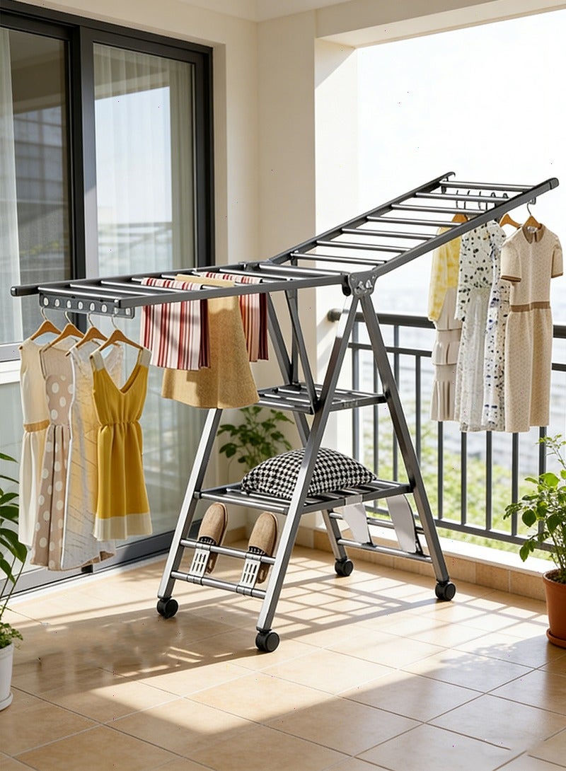 Yoawllty Foldable Clothes Drying Rack,  3-Tier Clothes Drying Stand, Laundry Standing Dry Racks for Indoor Outdoor Use (180 cm) - Image 1