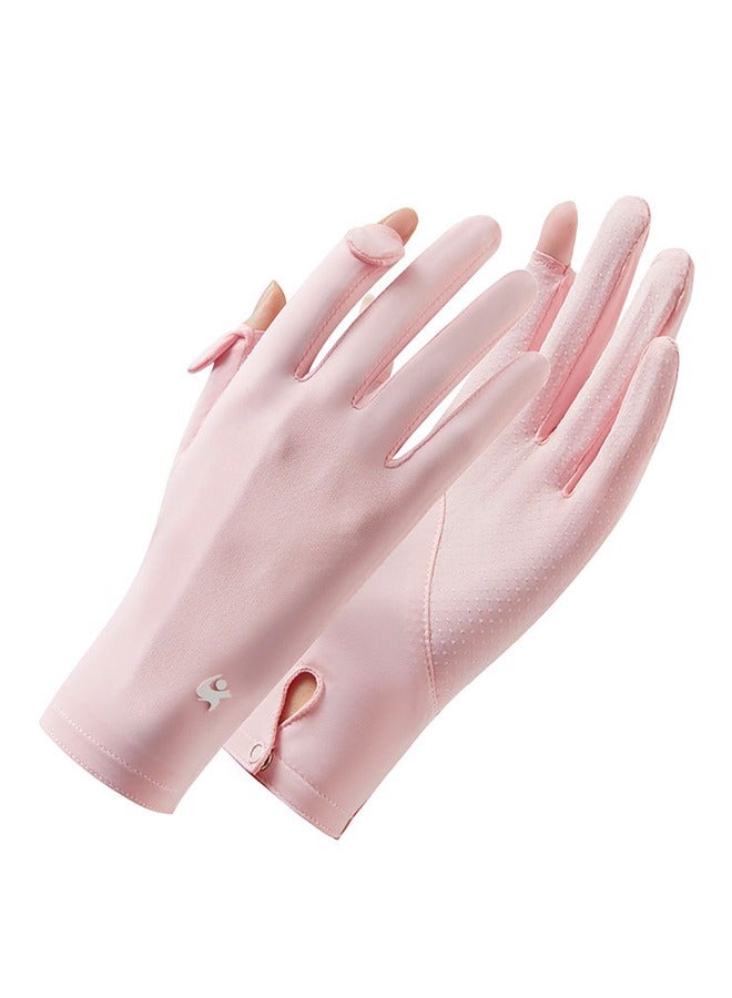Women's UV Protection Driving Gloves - Breathable Touchscreen Pink Gloves for Summer, Cycling & Outdoor Activities - Image 1