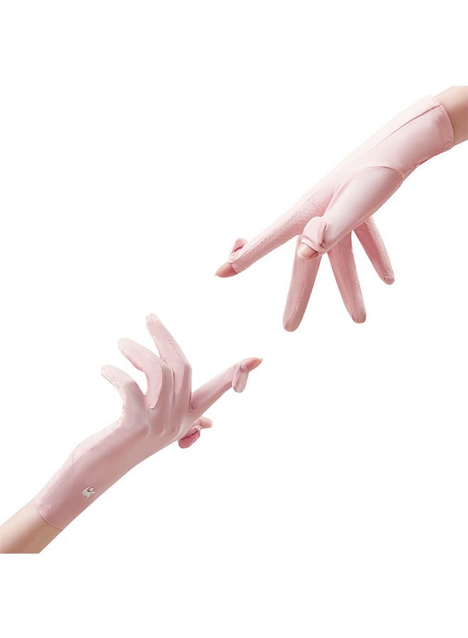 Women's UV Protection Driving Gloves - Breathable Touchscreen Pink Gloves for Summer, Cycling & Outdoor Activities - Image 2