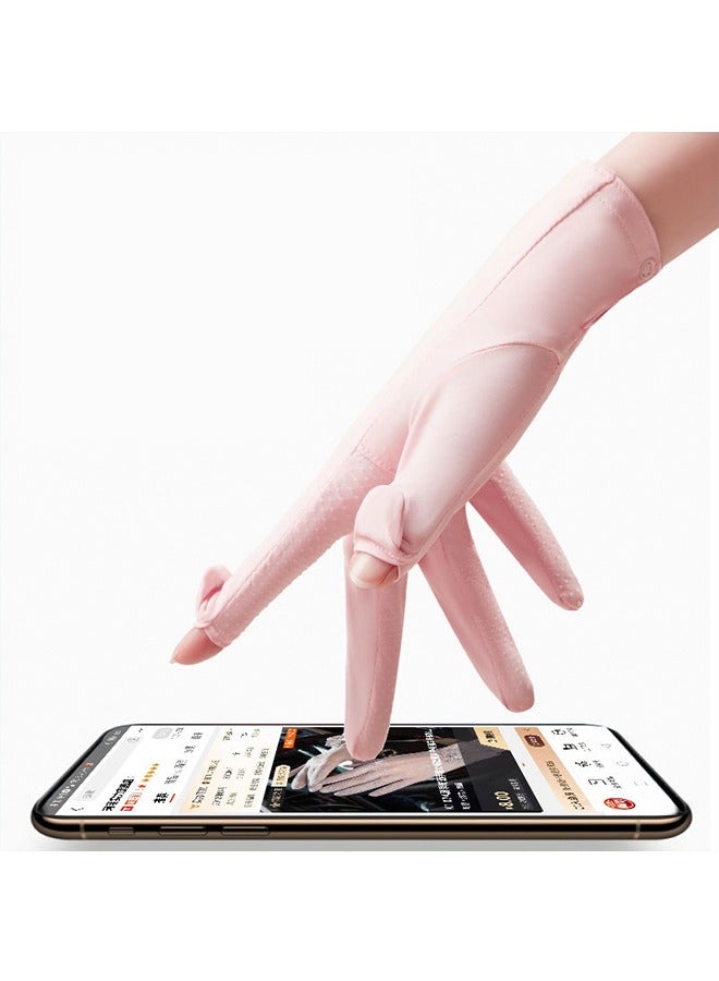 Women's UV Protection Driving Gloves - Breathable Touchscreen Pink Gloves for Summer, Cycling & Outdoor Activities - Image 3