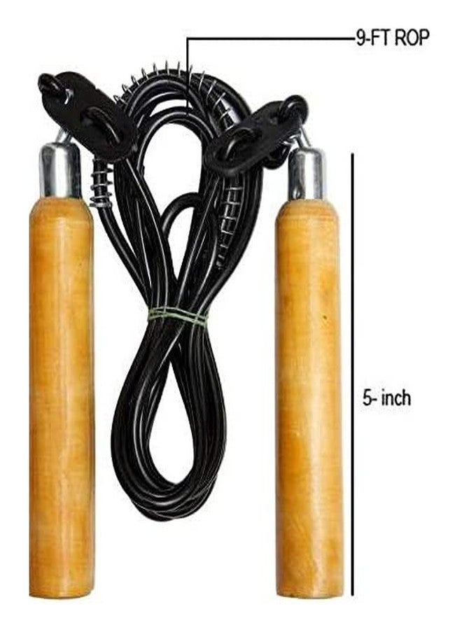فينوم حبل قفز/نط من فينوم بمقبض خشبي مريح لتخفيف الوزن/الإحماء/النادي الرياضي/الرياضة واللياقة البدنية (اللون: أسود) - Image 4