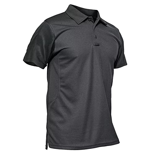 MAGCOMSEN Men's Golf Shirts Short Sleeve Light Shirts Fishing Shirts Pique Tactical Polo Shirts Grey S - Image 1