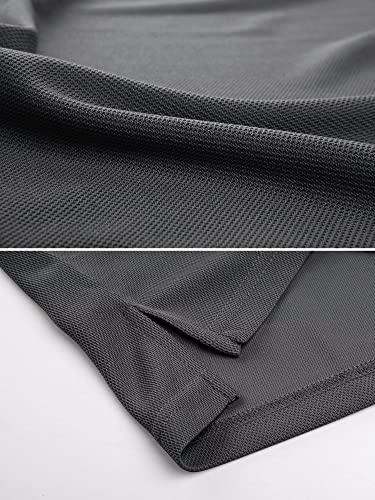 MAGCOMSEN Men's Golf Shirts Short Sleeve Light Shirts Fishing Shirts Pique Tactical Polo Shirts Grey S - Image 4