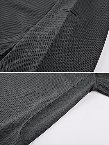 MAGCOMSEN Men's Golf Shirts Short Sleeve Light Shirts Fishing Shirts Pique Tactical Polo Shirts Grey S - Image 3