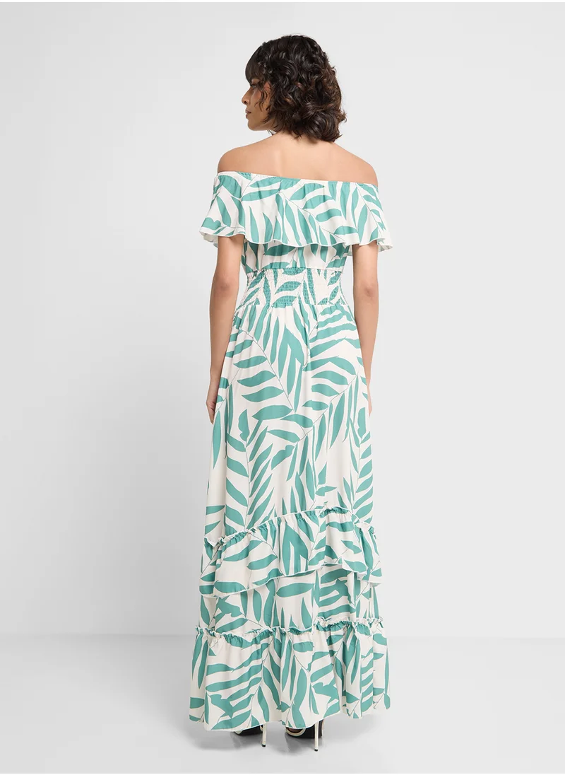 ELLA One Shiuder Printed Dress