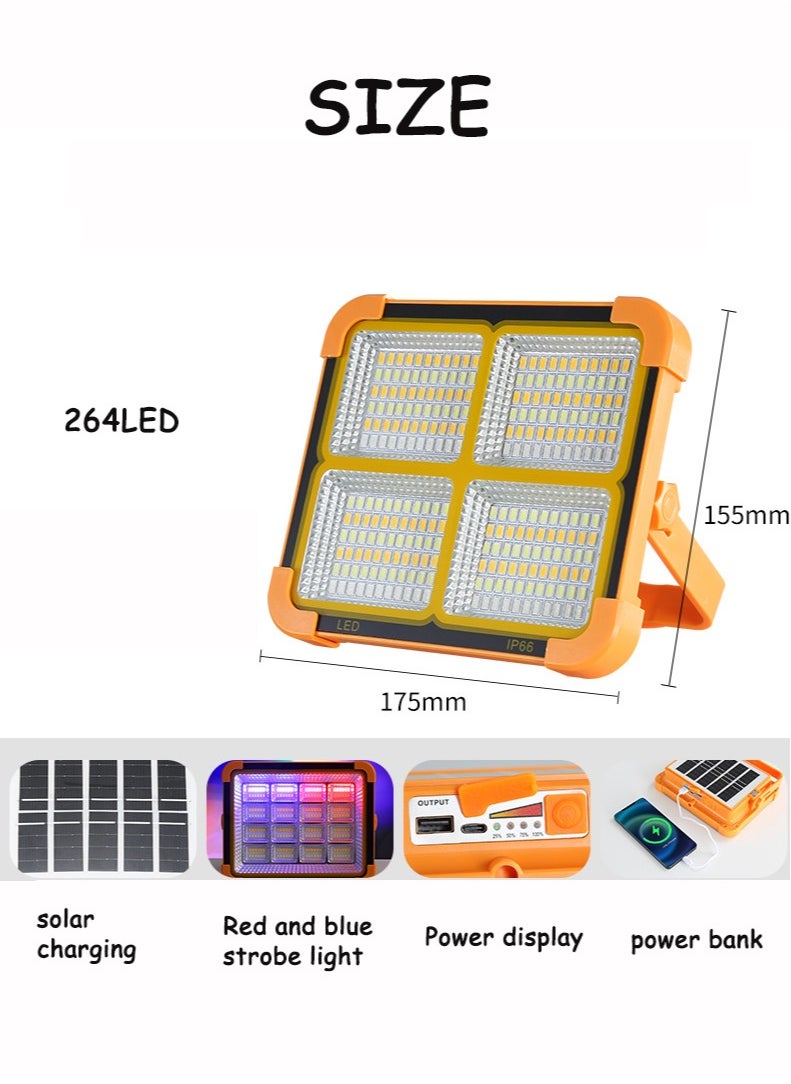 Golden Rose Waterproof Solar Light,5 lighting modes,Led Light Rechargeable power bank,Portable Ultra Bright Floodlight,Cordless Light Floor Standing Hangable For Power Outage Emergency Light outdoor Camping  - Image 3
