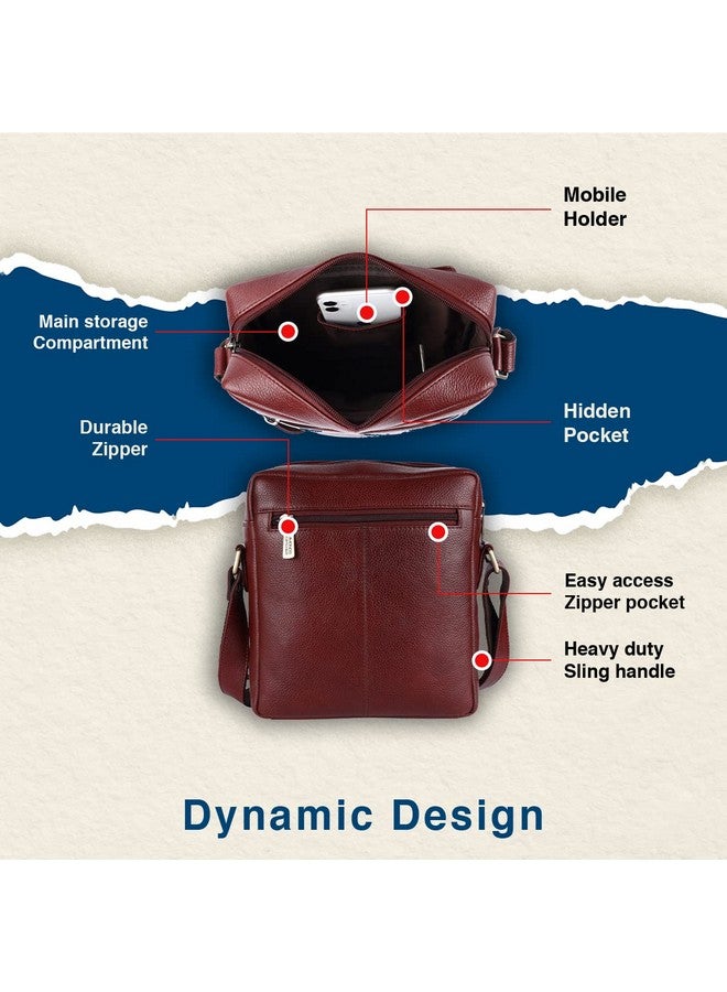 HAMMONDS FLYCATCHER Genuine Leather Sling Bag for Men, Stylish and Spacious Side Bag for Men, Crossbody Bag for Men Daily Use, Travel, Adjustable Strap, 1 Year Warranty - Brown - Image 4