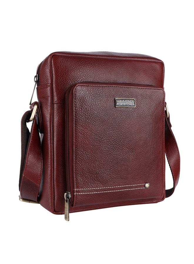 HAMMONDS FLYCATCHER Genuine Leather Sling Bag for Men, Stylish and Spacious Side Bag for Men, Crossbody Bag for Men Daily Use, Travel, Adjustable Strap, 1 Year Warranty - Brown - Image 1