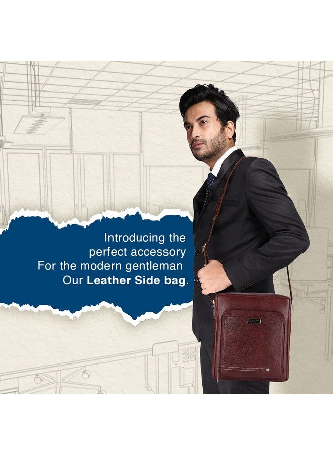 HAMMONDS FLYCATCHER Genuine Leather Sling Bag for Men, Stylish and Spacious Side Bag for Men, Crossbody Bag for Men Daily Use, Travel, Adjustable Strap, 1 Year Warranty - Brown - Image 2