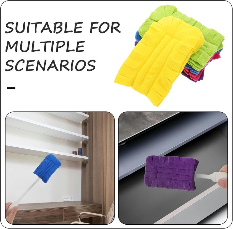 5pcs Reusable Microfiber Duster Heads Set, Washable Refills for Hand Duster, Multi-Color Cleaning Pads for Ceiling Fans, Hardwood, Kitchen Floors, Dry Dusting Tools - Image 3