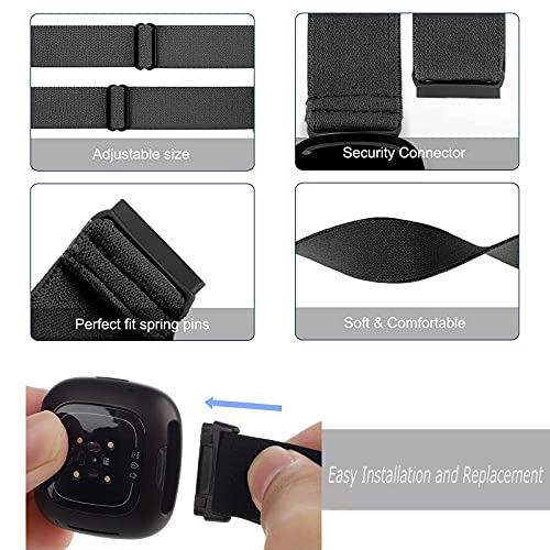 ShuYo Nylon Watch Bands Compatible with Fitbit Sense & Versa 3, Soft Pattern Replacement Band for Women Men Compatible with Fitbit Sense/Versa 3 Smart Watch(10 Pack) - Image 5