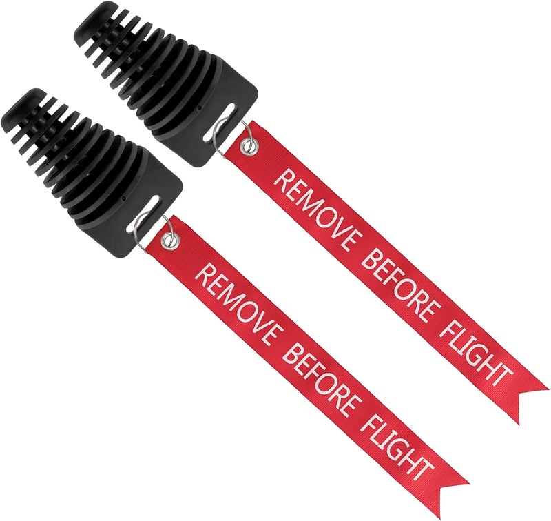 Hoedia Muffler Exhaust Wash Plug, 2 Pack Wash Plugs with 2 Streamers, Fit most 2 Stroke 4 Stroke Motorcycle Bikes with Rubber Exhaust Silencer - Image 1