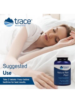 تراس مينيرالز المعادن النادرة | مكمل غذائي Natural Rest Plus | تركيبة استرخاء ليلية لدعم نوم هادئ | أعشاب إنزيمات L-Theanine GABA | 60 قرصًا، 30 وجبة  - Image 4