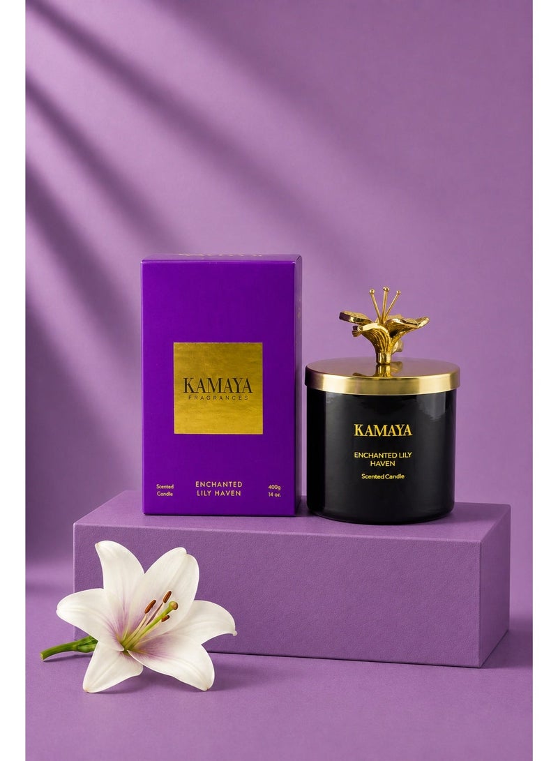 KAMAYA Blossom Caboodle collection a 3 wick scented candle -400 gms | Floral Lily fragrance | In a beautiful bright color gift box | Perfect for gifting on any occasion - Image 1