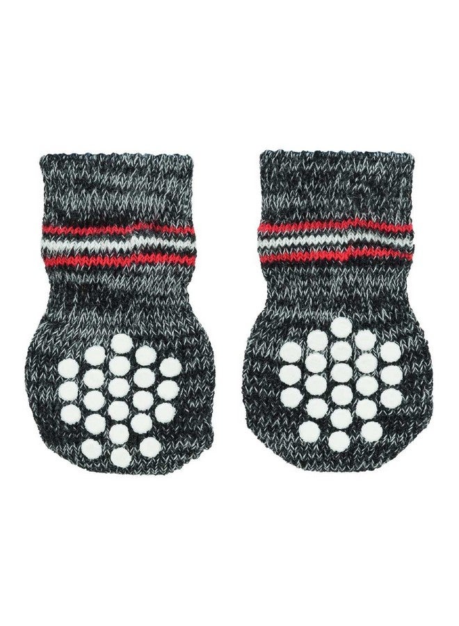 تريكسي جوارب تريكسي غير قابلة للانزلاق للكلاب، واقية للمخالب، تحمي من الجروح الصغيرة والأرضيات الباردة والأثاث المترب، باللون الرمادي (قد يختلف اللون)، قطعتان (XXS-XS) - Image 1