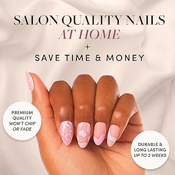 Glamnetic Glamnetic Press On Nails Wild Card Opaque UV Finish Short Pointed Almond Shape Reusable Pastel Nails in 12 Sizes 24 Nail Kit with Glue  - Image 2