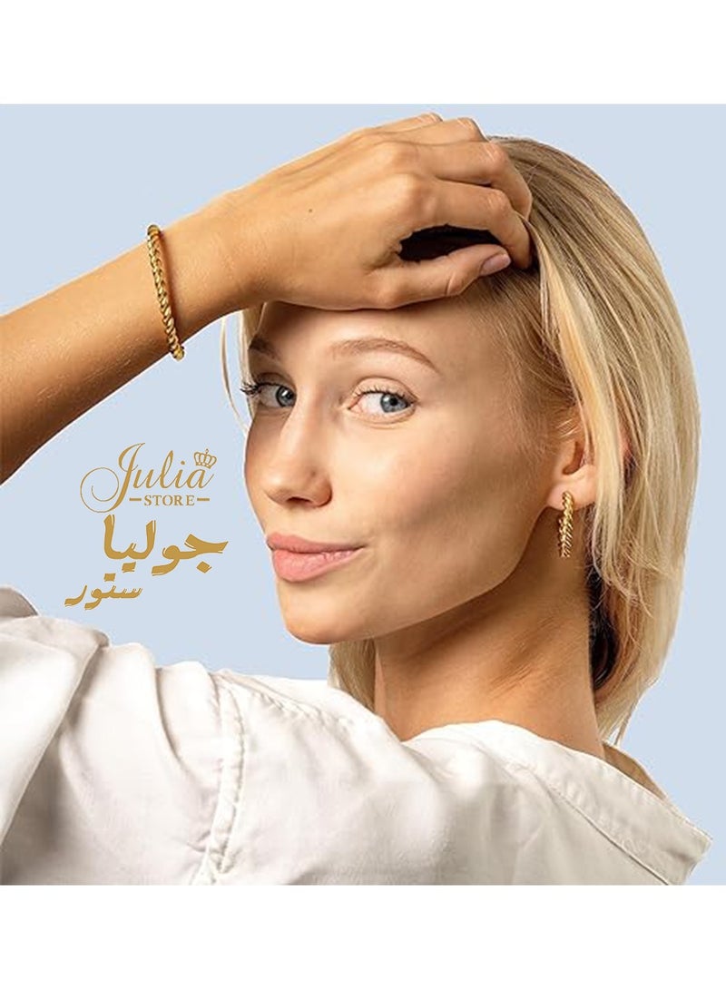 Julia Store Best Selling Cuff Bangle Gold Plated Stainless Steel Bracelets Tie The Knot Love Bracelet for Bridesmaid Gifts | 18K Gold Plated, Adjustable Best Friend Bracelets By Julia Store - Image 2