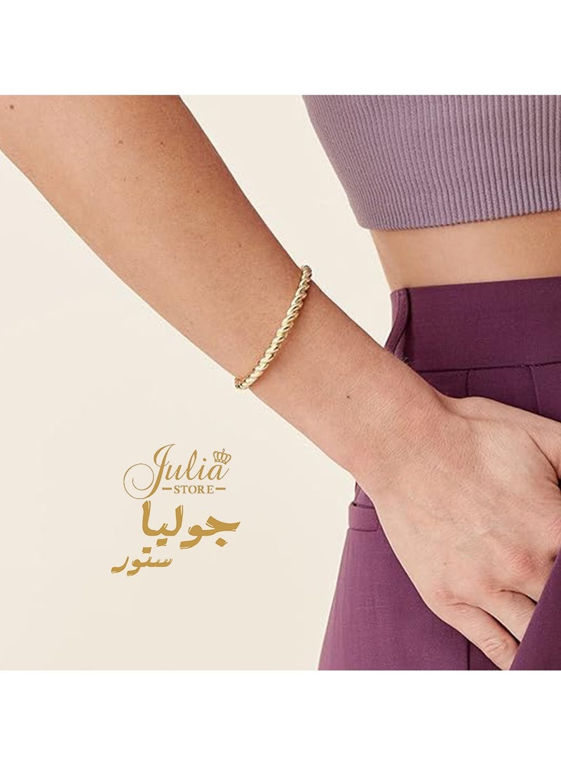 Julia Store Best Selling Cuff Bangle Gold Plated Stainless Steel Bracelets Tie The Knot Love Bracelet for Bridesmaid Gifts | 18K Gold Plated, Adjustable Best Friend Bracelets By Julia Store - Image 4
