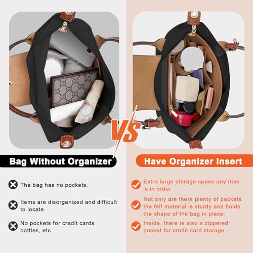 LOUKAYCCI Purse Organizer Insert for le pliage Le Pliage S Handbags Insert（EarthColo, Small） - Image 3