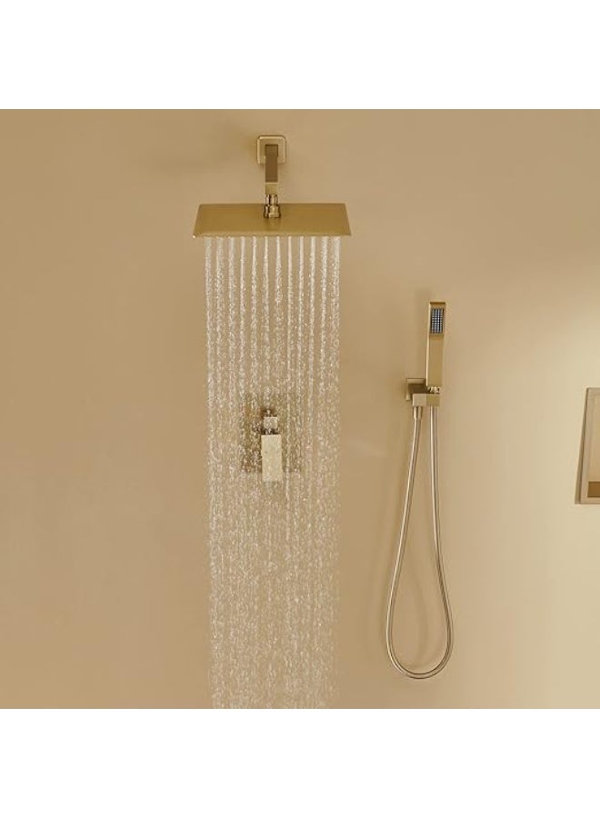 TASVORA 2 Way Rain Shower System | Shower Combo Set | Wall Mount | Faucet | Bathroom Faucets with Rainfall Shower Head and Hand Shower - Image 2