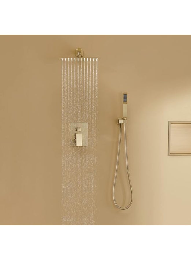 TASVORA 2 Way Rain Shower System | Shower Combo Set | Wall Mount | Faucet | Bathroom Faucets with Rainfall Shower Head and Hand Shower - Image 3