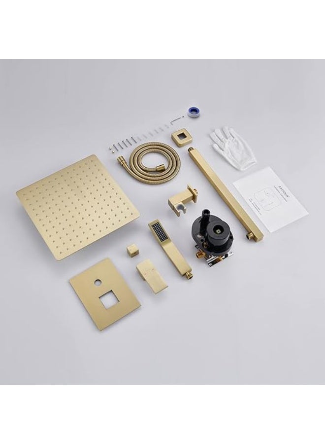 TASVORA 2 Way Rain Shower System | Shower Combo Set | Wall Mount | Faucet | Bathroom Faucets with Rainfall Shower Head and Hand Shower - Image 5