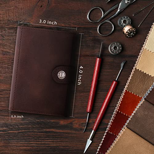 TRUSADOR Venice Men & Women Leather Trifold Wallets RFID Blocking Front Pocket Wallet (Brown Vintage, With Coin Pocket) - Image 3
