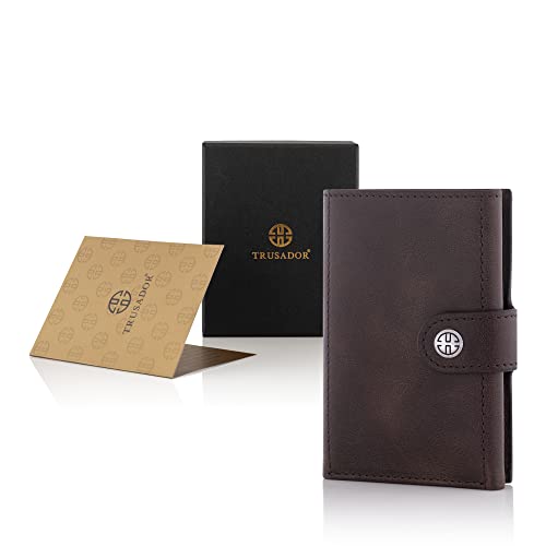 TRUSADOR Venice Men & Women Leather Trifold Wallets RFID Blocking Front Pocket Wallet (Brown Vintage, With Coin Pocket) - Image 5