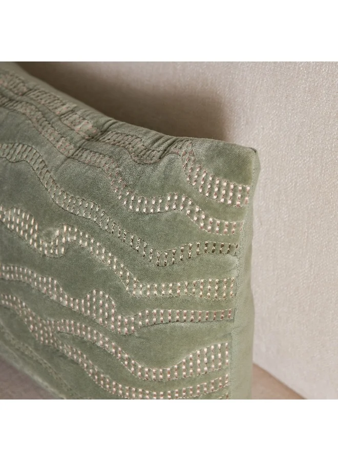 هوم بوكس Lush Abstract Embroidered Velvet Filled Cushion 30 x 50 cm