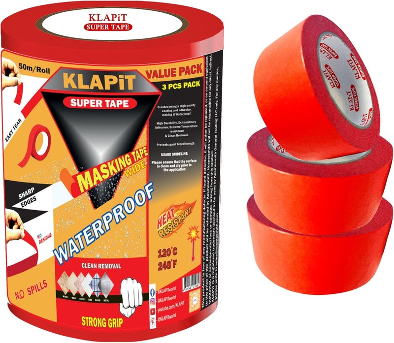 KLAPiT Waterproof Masking Tape - 1 Inch x 50m - Image 1