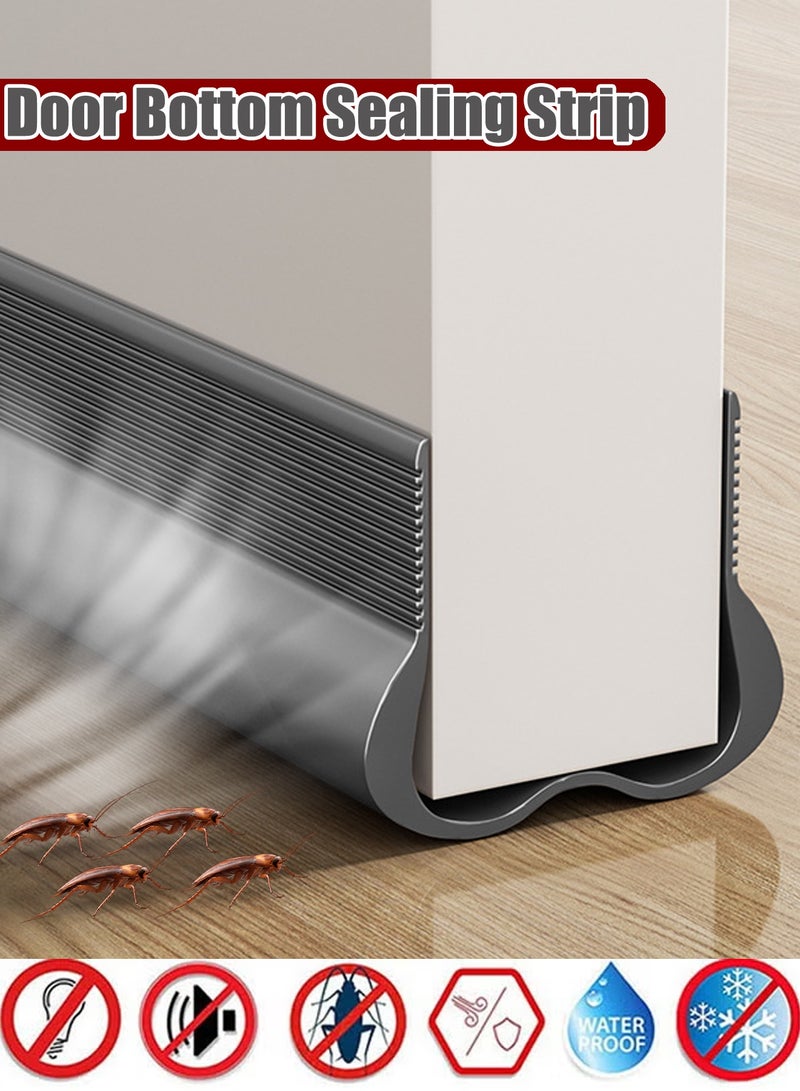 Door Draft Stopper – 93CM Self-Adhesive Under Door Rubber Seal, Draft Stoppers for Exterior & Interior Doors, Noise Reduction & Weatherproof Door Bottom Gap Strip, Bedroom Silent Foot Gap Barrier, Glass Door Seal, Door Gap Windbreak Strip, Door Bottom Sealing for Door Frame - Image 1