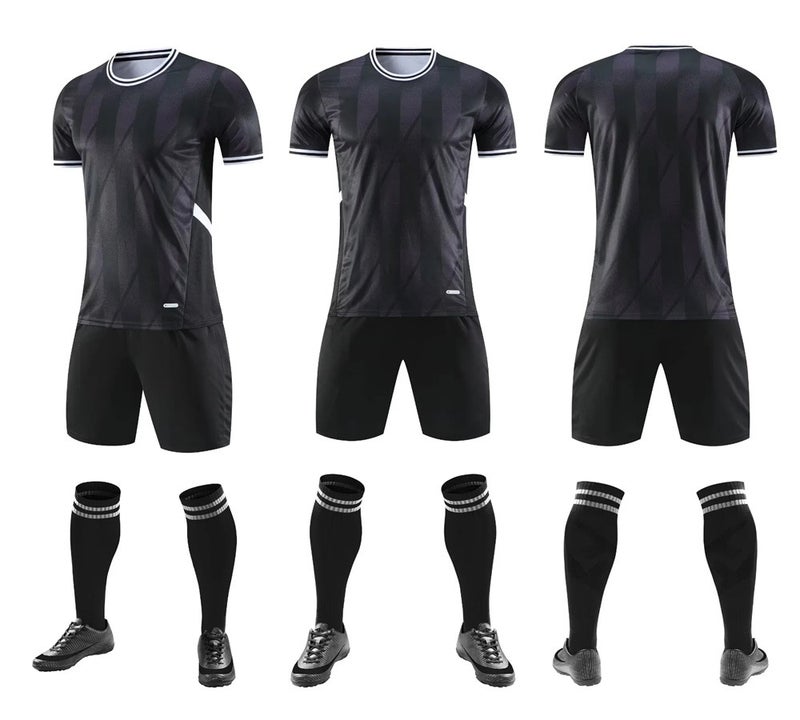 Generic Custom Soccer Kit Men Children Match Training Uniform QD-8014 black
