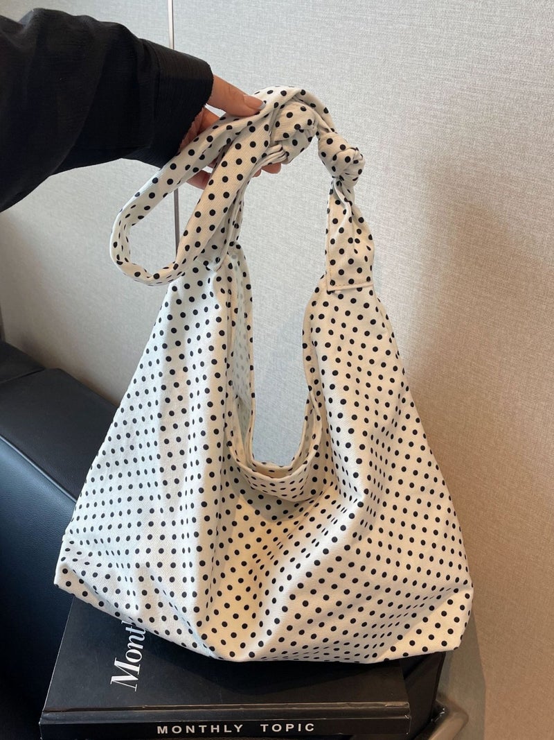 2024 Mori Style Girl'S Large Capacity Wave Dot Classic Daily Underarm Women'S Bag Shoulder Bag Nylon Cloth Bag - Image 2