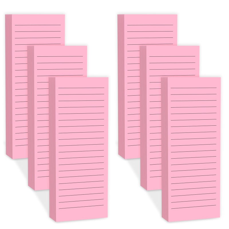 Nichela Magnetic Notepads Note Pads for Fridge with Full Magnet Back, 180 Sheets Pink Lined Refrigerator Notepad, 30 Sheets Per Pad for Grocery List, Shopping List, Office, Home, To-Do Lists & Memos - Image 1