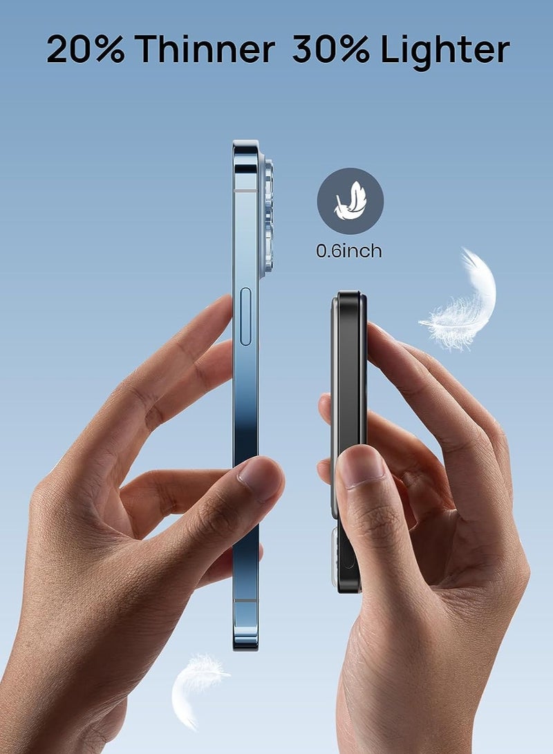 Recci بنك طاقة مغناطيسي لاسلكي، حزمة بطارية 𝟏𝟎𝟎𝟎𝟎𝟎𝐦𝐚𝐡 مع مغناطيسية فائقة، USB A&amp;C، لشاحن Magsafe اللاسلكي المحمول الصغير - Image 3