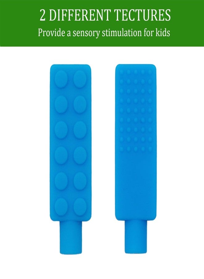 Atsky Chewable Pencil Toppers for Sensory Kids Boys and Girls (6 Pack), Silicone Rainbow Chew Toys for Chewers with Special Oral Motor Needs, Chewing Brick Tools Fidget Stim Toy for Autism Children Student - Image 2